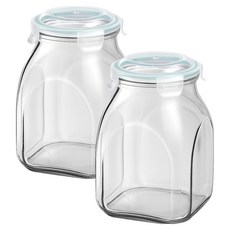 발룬피니 다용도 사각 캐니스터 유리 저장병, 3.2L, 2개
