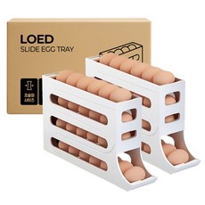 LOED 王蘭自動滾動雞蛋盒, 2個, 白色