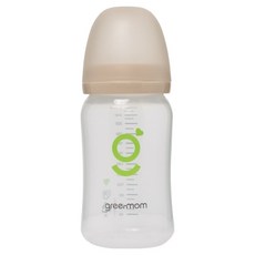 greenmom 嬰幼兒用 Basic PP 寬口奶瓶, 1個, 沙米色, 260ml