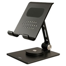 레토 접이식 회전 스틸 태블릿 거치대 대형, 블랙, 1개, LTS-R02