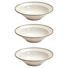 미노루도기 도자기 샐러드볼, 그린테두리, 3개
