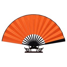 조앤베티 서예 그림용 공백 실크 접이 부채 47cm, 오렌지, 1개