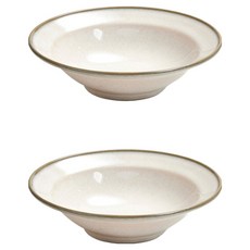 Minorutouki 陶瓷沙拉碗, 2個, 綠色滾邊