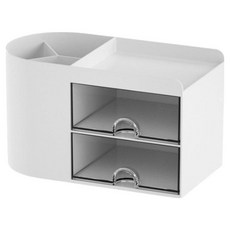 천스마켓 다용도 라운드형 미니 연필꽂이 수납함, 화이트, 1개