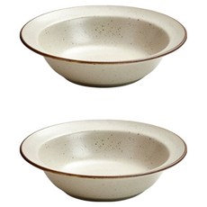 Minorutouki 陶瓷湯碗, 2個, 棕色滾邊