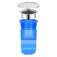 新防臭防蟲下水道地漏2件組 A款, 1組, 銀色 + 藍色