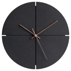 好物良品 環保再生材靜音掛鐘 十字圓形, 黑色