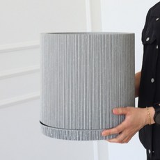 MORIANN Bertino 塑膠花盆 + 底盤套組 2527, 1個, 灰色