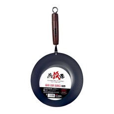 日本 Summit 燕鐵器系列 窒化鐵鍋/北京槌目鍋 IH爐適用, 黑色, 1個, 22cm