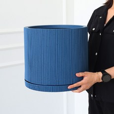 MORIANN Vertino 塑膠花盆 + 底盤組 2527, 1套, 暮光藍