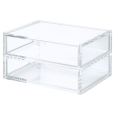 MUJI 無印良品 可堆疊壓克力抽屜盒, 透明色, 2層