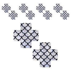 Kelbon特別圖案胸貼 銀色 十字 光澤, 10個