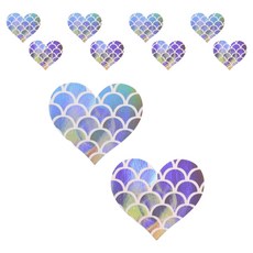 Kelbon 特殊圖案胸貼 白色鐳射愛心, 10個