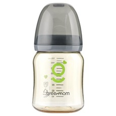 greenmom Basic PPSU 寬口奶瓶, 1個, 太空灰, 180ml