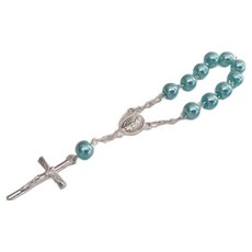 拜德 舒適時尚念珠手鍊, 1個, 藍銀色