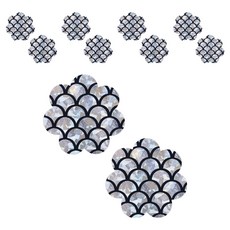 Kelbon特別圖案胸貼 銀色花朵 光澤, 10個