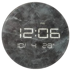 Kinyo LED大理石紋玻璃電子鐘 TD3030 12.5吋, 大理石紋