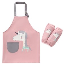 투데이리빙 바른리빙 베베코 방수 어린이 앞치마 M + 토시 FREE 세트, 유니콘, 1개