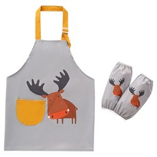 TODAY LIVING 正直生活 Bebeco 防水兒童圍裙 M + 袖套 FREE 套組, 1個, 鹿