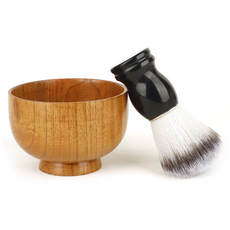 Greenual 男士理髮店刮鬍碗 + 刮鬍刷組 木炭黑, 1個, 刮鬍碗 + 刮鬍刷