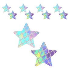 Kelbon 特殊圖案胸貼 白色全息星星, 10個