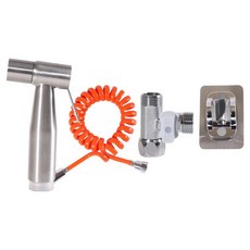 AQUADUO 浴室馬桶沖洗噴槍組, 銀, 1套