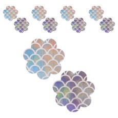 Kelbon特別圖案胸貼 白色 銀箔花, 10個