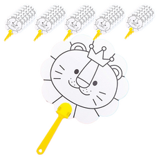 Ilsangsokbanzzak DIY 底圖圖案 動物扇子製作 獅子, 30個, 混合顏色