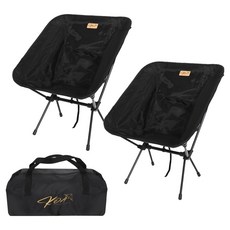 KOA 露營連結雙人椅, 2個, 黑色