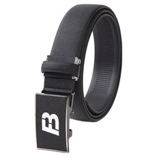 BLANC FLEUR 頂級B標誌牛皮高爾夫皮帶, 黑色, 1個