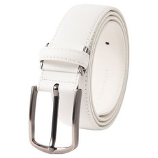 BLANC FLEUR 頂級牛皮時尚高爾夫皮帶, 1個, 白色