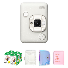 인스탁스 미니 리플레이2 즉석카메라 미스티화이트 C타입 + 미니필름 80p + 투명케이스 + 홀로그램앨범 + 틴케이스 세트, 인스탁스 리플레이2, 1세트