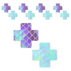 Kelbon特別圖案胸貼 白色 銀色 十字, 10個