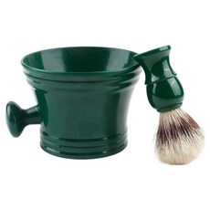 Loft Market泡沫球刮鬍刷 理容工具組 綠色 均碼, 1套, 刮鬍刷 + 碗