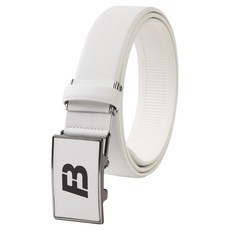 BLANC FLEUR 頂級B標誌牛皮高爾夫皮帶, 白色, 1個