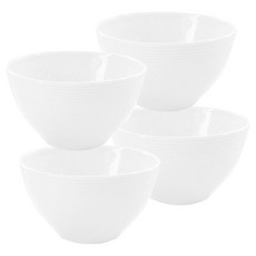 HappyJung Stella 粉彩飯碗 300ml, 4個, 白色