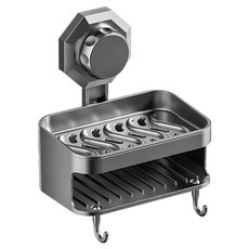 小麥購物 吸盤肥皂盒 L165, 1個, 槍灰色