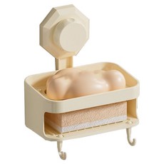 小麥購物 吸盤肥皂盒 L165, 1個, 奶白色