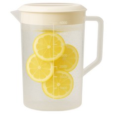 LIVING Maker 營業用PP燒杯 輕量水壺 量杯 冷水壺 水桶, 1個, 4000ml, 透明