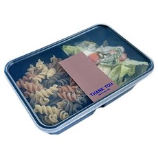 Tinapicnic 2格黑色拋棄式容器 20入 + 米色感謝貼紙 20入 套組, 1套