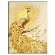 Pick & Home 招來福氣的鑽石畫 30 x 40 cm, 1個, 黃金孔雀