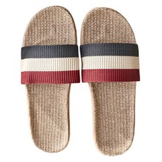 BonBon naturel 女款亞麻透氣涼拖鞋 紅色 舒適居家拖鞋, 1雙, M