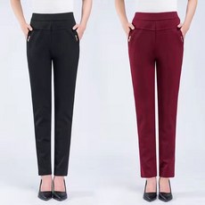 엘쏘 여성용 빅사이즈 꿀스판 밴딩 로고 골프웨어 데일리 팬츠 2종 세트