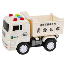 台灣資源回收車仿真模型 摩輪推動 ST117B, 白色, 1盒
