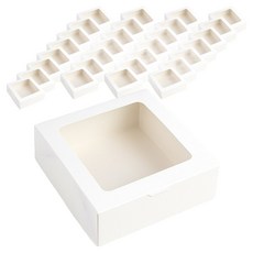 正方形透明窗一鍵式多用途盒18cm, 50個, 白色