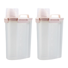 毛皇上 塑膠儲糧桶, 3L, 2個, 米白色