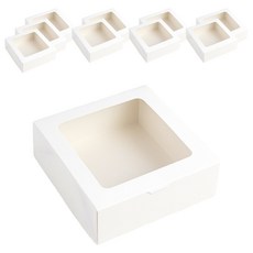 正方形透明窗一鍵式多用途盒18cm, 10個, 白色