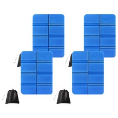WWAGO 折疊登山坐墊 4入 + 收納袋 4入 組合, 藍色
