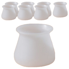 樹懶慢慢 防滑矽膠桌椅腳套 圓形 O1, 白色, 8個