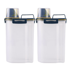 毛皇上 塑膠儲糧桶, 3L, 2個, 藍黃色